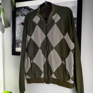 Puma Olive Green Zip-Up Sweater